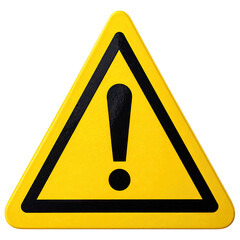 Yellow warning triangle with black exclamation point