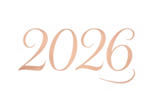 2026 year number rose gold elegant calligraphy
