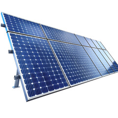 Array of Blue Solar Panels Mounted on Metal Frame 2.