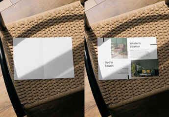 Mockup Of Customizable Bi-Fold Open Leaflet