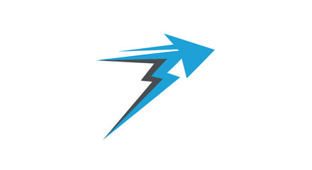 Blue Arrow Lightning Bolt Speed Motion Graphic.