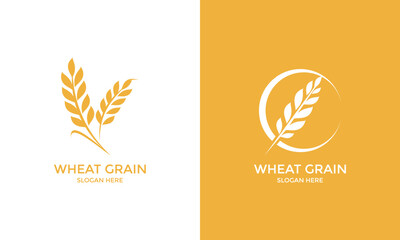 Golden Wheat Logo Collection – Agricultural Brand Identity and Industry Symbol Emblem Set