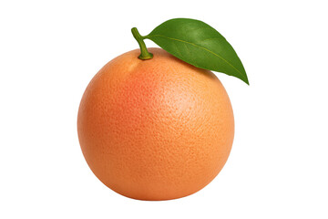 Fresh grapefruit presenting green leaf, offering healthy, juicy, vitamin c rich citrus fruit, transparent background