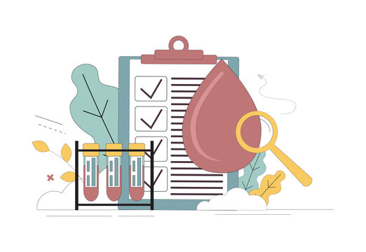 Blood concept. Identification of diseases. Blood analysis. Donation