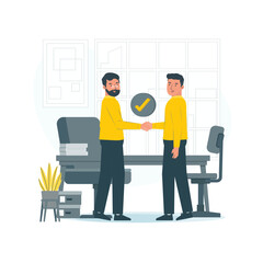 Fototapeta premium Business Agreement Illustration – Two Professionals Shaking Hands