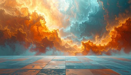 Dramatic Sky and Reflective Surface - A Dreamlike Landscape.