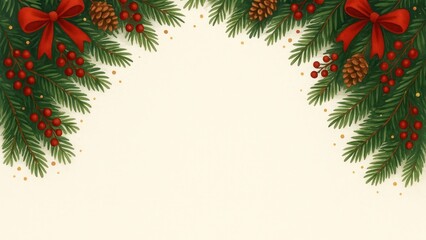 Festive evergreen border wallpaper