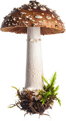 fly agaric mushroom on transparent background