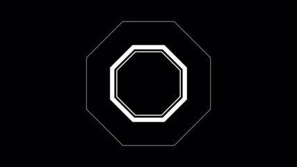 Dynamic Octagon Logo Reveal with Futuristic Geometric Lines and Dark Background - Powered by Adobe