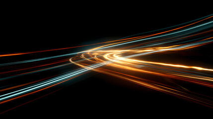 Captivating light trails against a stark black backdrop, creating a sense of movement and energy. The abstract artwork features streaks of light in various colors, evoking a dynamic visual experience