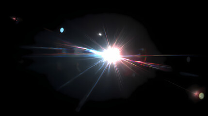 A radiant burst of light with captivating lens flare effects, resembling a star against a dark expanse. The image is visually stunning and full of energy