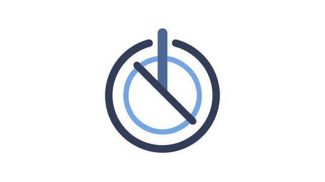Stylized power symbol depicting standby functionality on White Background