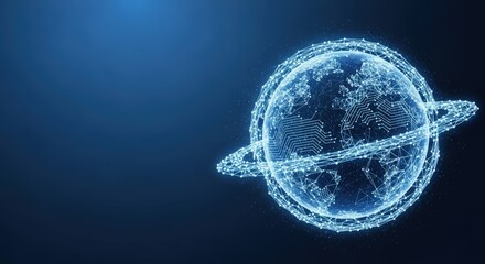 Abstract Digital Earth Globe With Data Network Connections