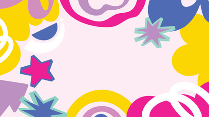 Vector colorful abstract geometric frame background for kids and students