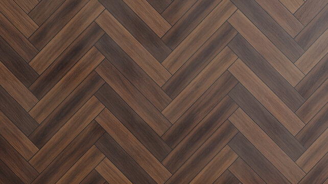 Herringbone pattern of dark brown wood flooring texture background