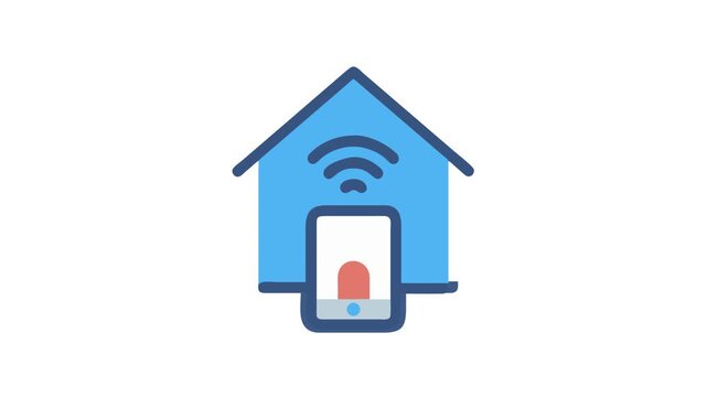 Smart home mobile app control interface illustration icon