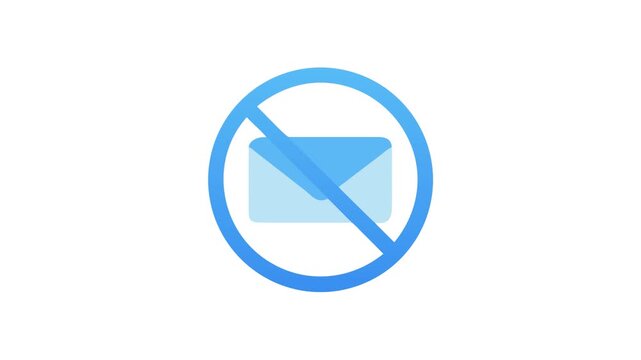 Email blocked spam correspondence prevention communication concept graphic icon