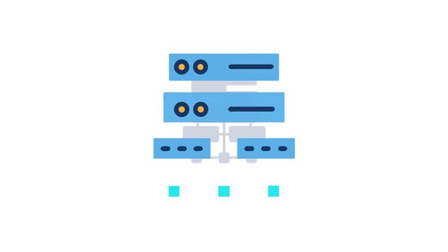 Stylized server network icon for hosting and data solutions
