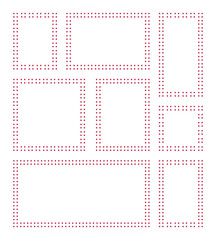 Picture Frame Vector Art - Set of square frames vector. Photo collage template vector illustration