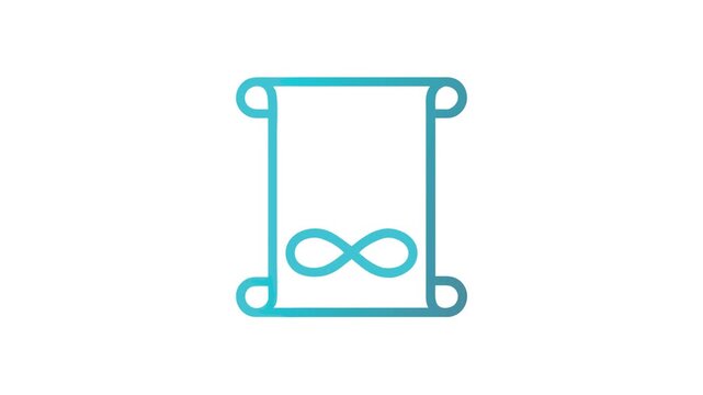 Blue gradient scroll with infinity symbol over White Background