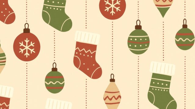 Festive Christmas ornament pattern desktop wallpaper