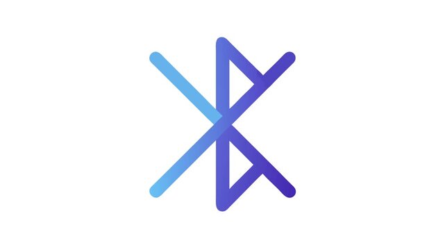 Blue and violet gradient Bluetooth logo on a White Background