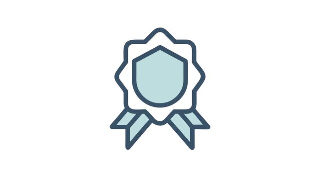 Minimalist Animation ribbon badge icon representing achievement or award