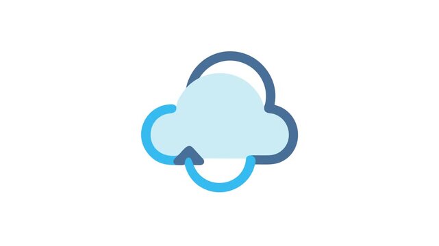 Cloud computing icon with rotation arrows on White Background