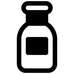 Shampoo. Outlined stroke vector icon with black-filled details.