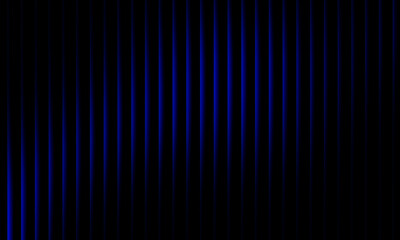 Abstract blue wave light pattern with glowing vertical gradient lines on black background, futuristic energy pulse digital design illustration
