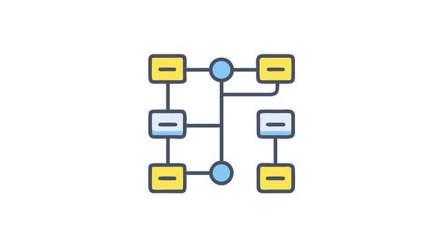 Abstract diagram illustrating connection flow with rounded shapes