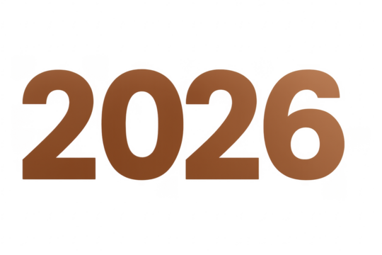 Year 2026 number text future concept