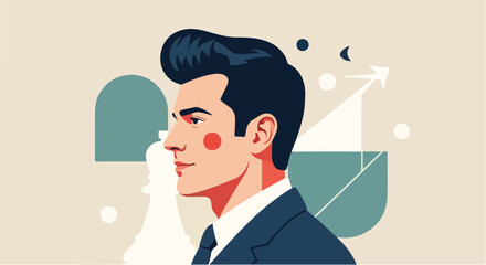The Silent Strategist – Minimalist Business Portrait Symbolizing Focus and Smart Decision-Making