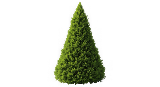 3d conical evergreen tree realistic foliage isolated on transparent background