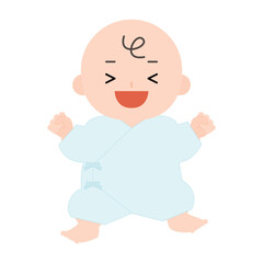 肌着を着た笑顔の赤ちゃん