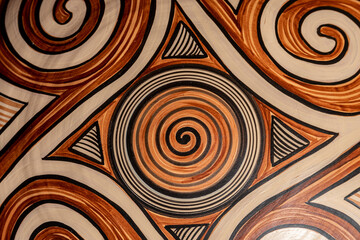 close up of  ornamental ceramic plate background