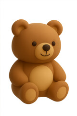 Adorable plush teddy bear sitting, perfect for children's illustrations, toy store promotions, or heartwarming social media posts that evoke feelings of comfort