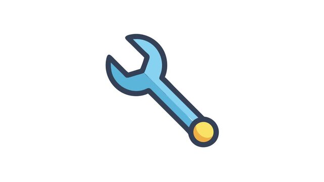 Vector illustration of blue wrench tool on White Background