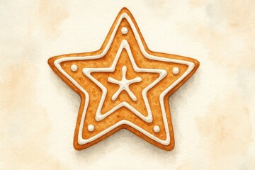 Star-shaped gingerbread with icing.