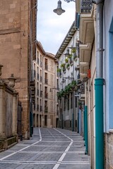 Narrow Pedestrian Street in Historic Old Town, With Traditional Architecture