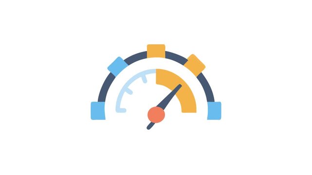Vector speedometer icon indicating performance, speed, or efficiency level
