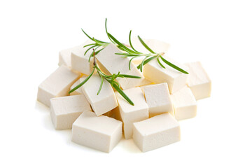 tofu cheese isolated on white background