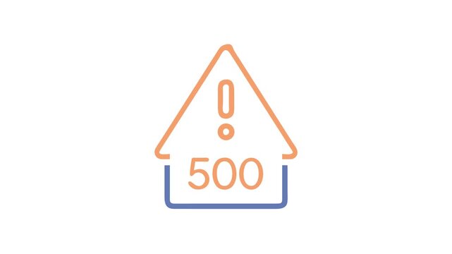 Error message 500 outlined on White Background