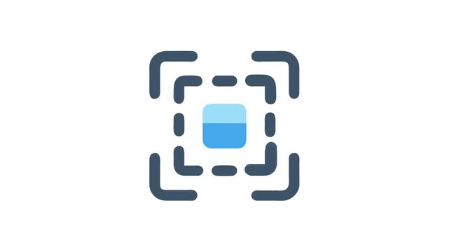 Modern flat design scan icon against a black backdrop