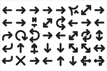 Obraz premium Collection of various arrow icons and symbols