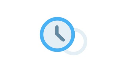Simple flat design clock icon showing a business deadline - Powered by Adobe