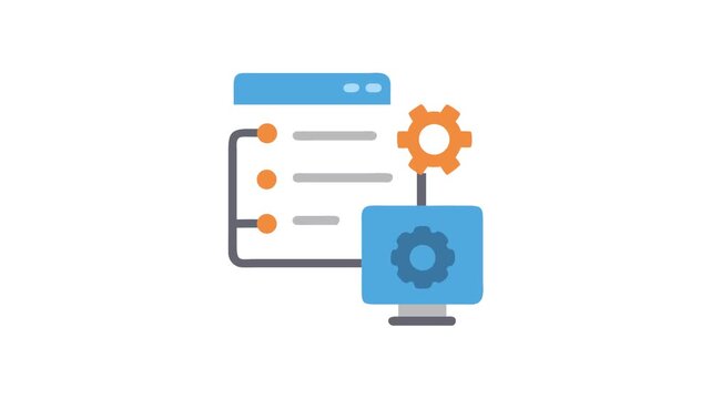 Flat illustration of a data processing workflow setup