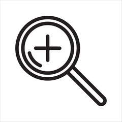 Fototapeta premium Magnifying glass icon, search icon Vector Illustration, Zoom symbol, app search, search symbol for web icon flat vector illustration.