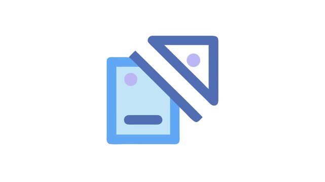 Simplified abstract icon representing image editing or comparison tools