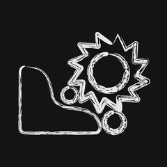 Icon mining saw. Gold mining elements. Icon in chalk style.